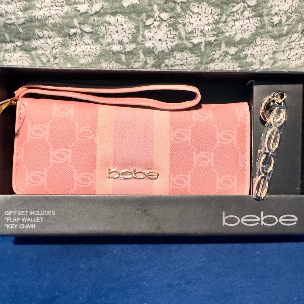 Bebe Pink Wallet with Key Chain